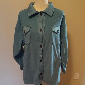 Zenana Outfitters Blue Utility Jacket
